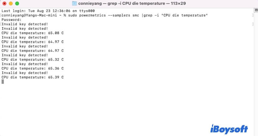 check Mac temperature with Terminal